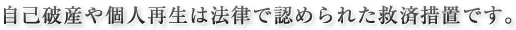 自己破産や個人再生は法律で認められた救済措置です。